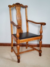 Vintage Oak Elbow Chair Hall Chair Occasional Dining Chair Arts & Crafts