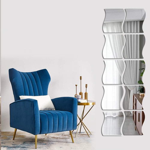 12pcs wavy mirror wall - 12pcs,