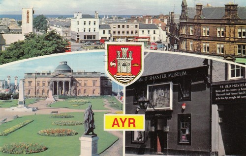 Postcard ayr 3 views - -,
