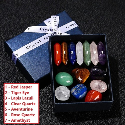 14pc natural healing crystal - healing,