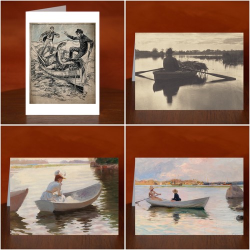 Rowing themed greeting - rowing,