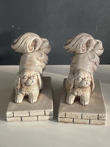 Pair vintage pekingese dog - vintage,