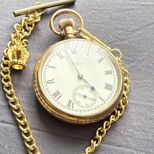 1908 Waltham Gold plated pocket watch Working 