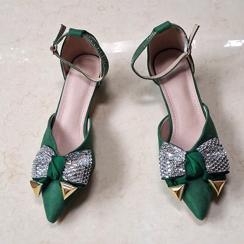 Green faux suede - faux,