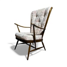 ERCOL BEECH ARMCHAIR EVERGREEN