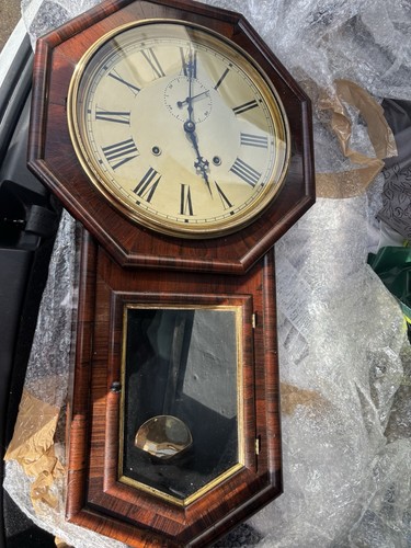 Old wooden clock - old,