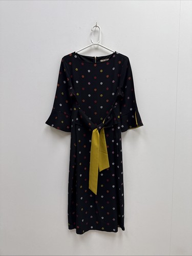 Biba black patterned tie front - black,