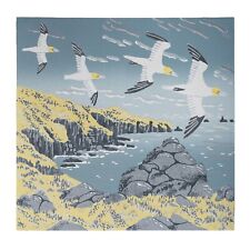 Linoprint art birds nature