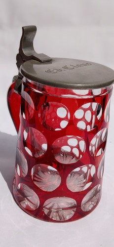 Vintage ruby glass - ruby, cut