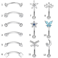 Eyebrow Bars Curved Barbell