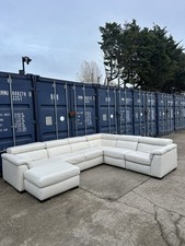 Lovely Natuzzi White  Italian Leather Recliner Corner Sofa*Can Deliver*