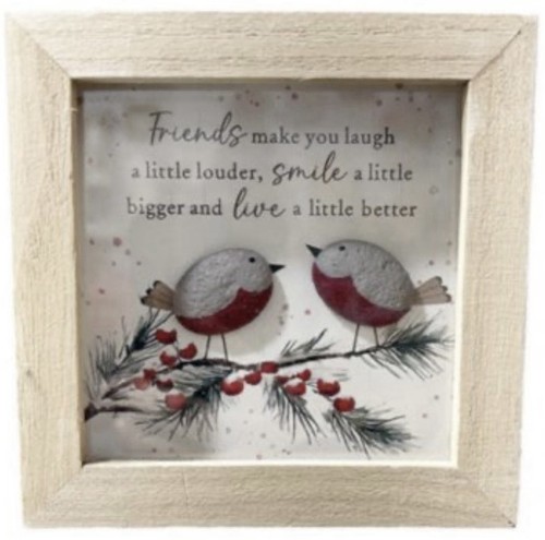 Robin framed wall plaque 12cm - plaque,,