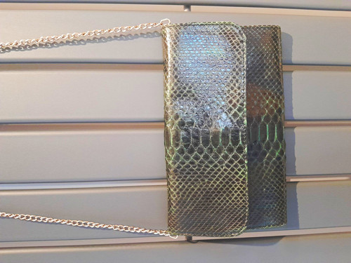 Vintage green python skin - python,