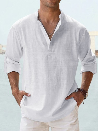Mens casual linen shirt long - mens,