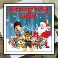 PAW PATROL CHRISTMAS CARD personalised RELATIONSHIP NAME
