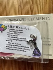 February Child Clip On Angel Charm Handmade With A Birthstone Swarovski Crystal