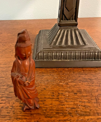 Vintage hand carved kwan yin - vintage,