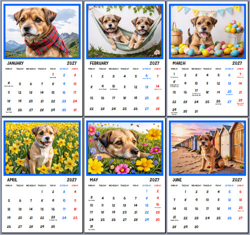 2027 border terrier - border, calendar