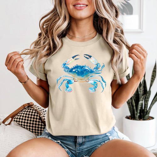 Watercolor blue crab womens - watercolor,