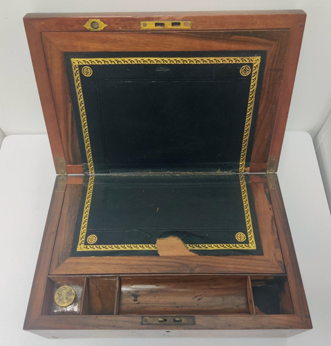 Victorian walnut domed writing - domed,