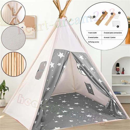 160cm large canvas kids teepee - canvas,