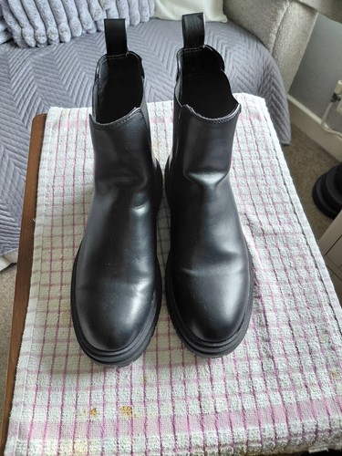 Schuh black leather ankle - black,