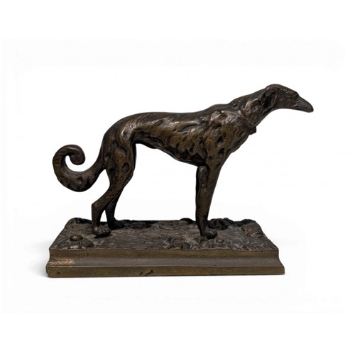 Vintage french bronze borzoi - french,