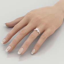 1 CT Real Diamond Engagement Ring Round Cut 14K White Gold