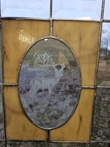 Stained beveled glass with - stained,