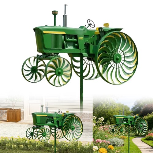 Green tractor garden wind - garden,