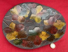 Large Vintage / Antique Grape Vine Leaf Dish Platter , Wine Interest