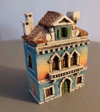 Giovanni Moro Venezia Italy Signed Resin Miniature Venice Hand Painted House
