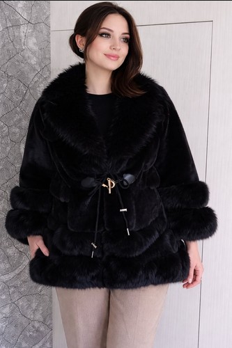 Faux fur swing coat - -, stunning