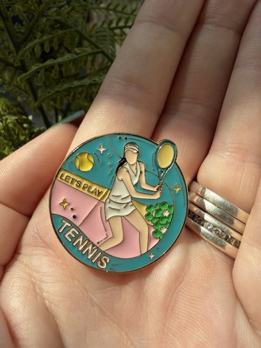 Tennis let play enamel pin - play,