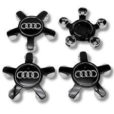 Alloy Wheel Centre Hub Caps x4 135mm Black Compatible With Audi A3 A4 4F0601165N