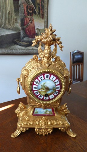Lovely victorian ormolu clock - victorian,