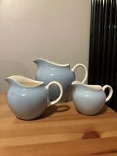 Vintage Wedgwood Of Etruria & Barlaston Summer Sky blue trio of Jugs