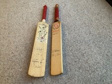 2 Mini Cricket Bats Signed By Players at Somerset Cricket Club