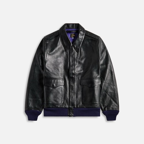 Needles leather jacket size - leather,