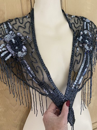 Black sequin cape style - black,