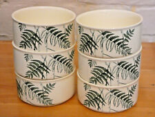 6 X VINTAGE J & G MEAKIN GREEN FERN DESIGN DISHES / BOWLS