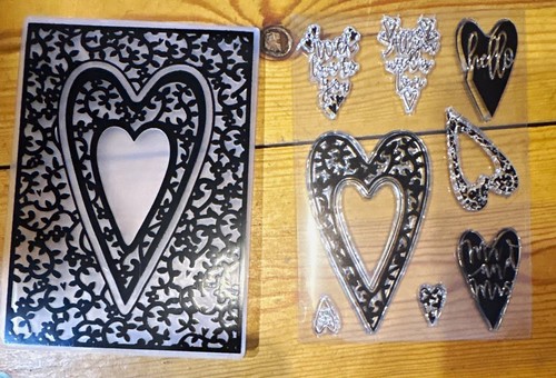 Heart themed stamps with - heart,