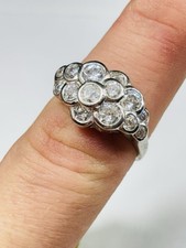 TJC silver and white zircons ring UK size P never worn