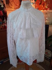 Vintage White Nylon Lace Frill