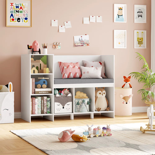 Kids toy storage bench - kids, shelf
