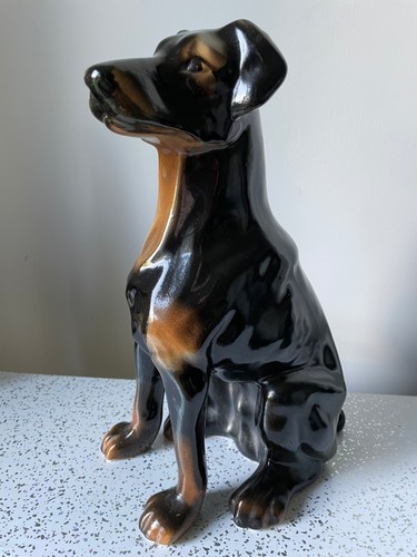 Vintage ceramic doberman - ceramic,