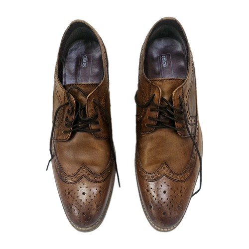 Asos brown leather brogue - leather,