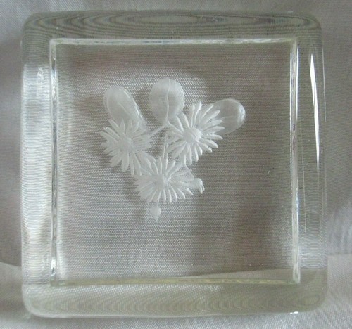 Vintage glass paperweight with - vintage,