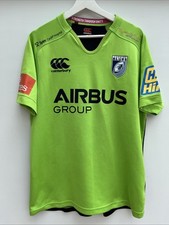 Cardiff Blues 2014/15 Away Rugby Shirt Canterbury Green Short Sleeve Mens XL
