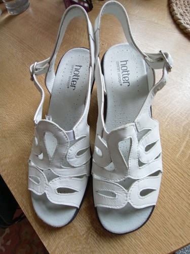Hotter white leather sandals - leather,